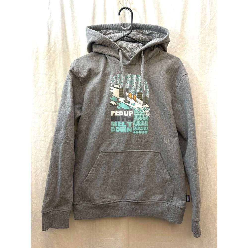 Patagonia Uprisal hoody Fed Up with Melt Down Sweatshirt Gray Regular Fit Small